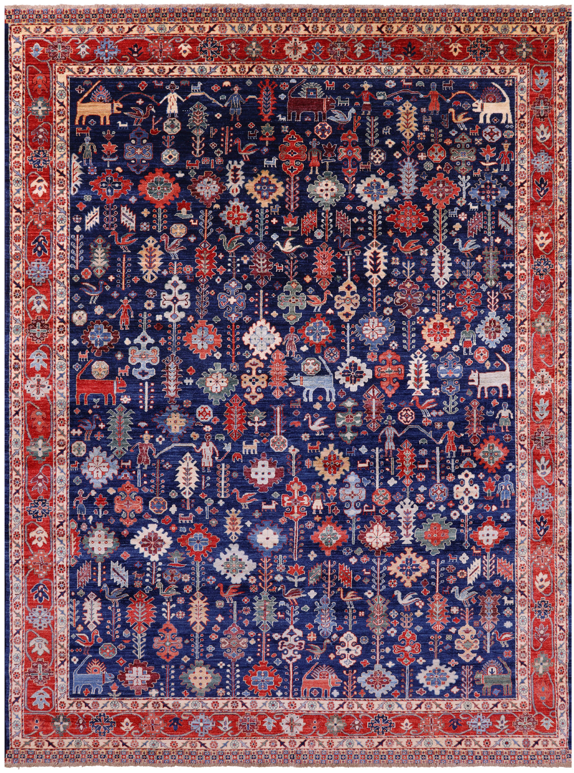 Persian Fine Serapi Handmade Wool Rug - 8' 8" X 11' 11" - Golden Nile