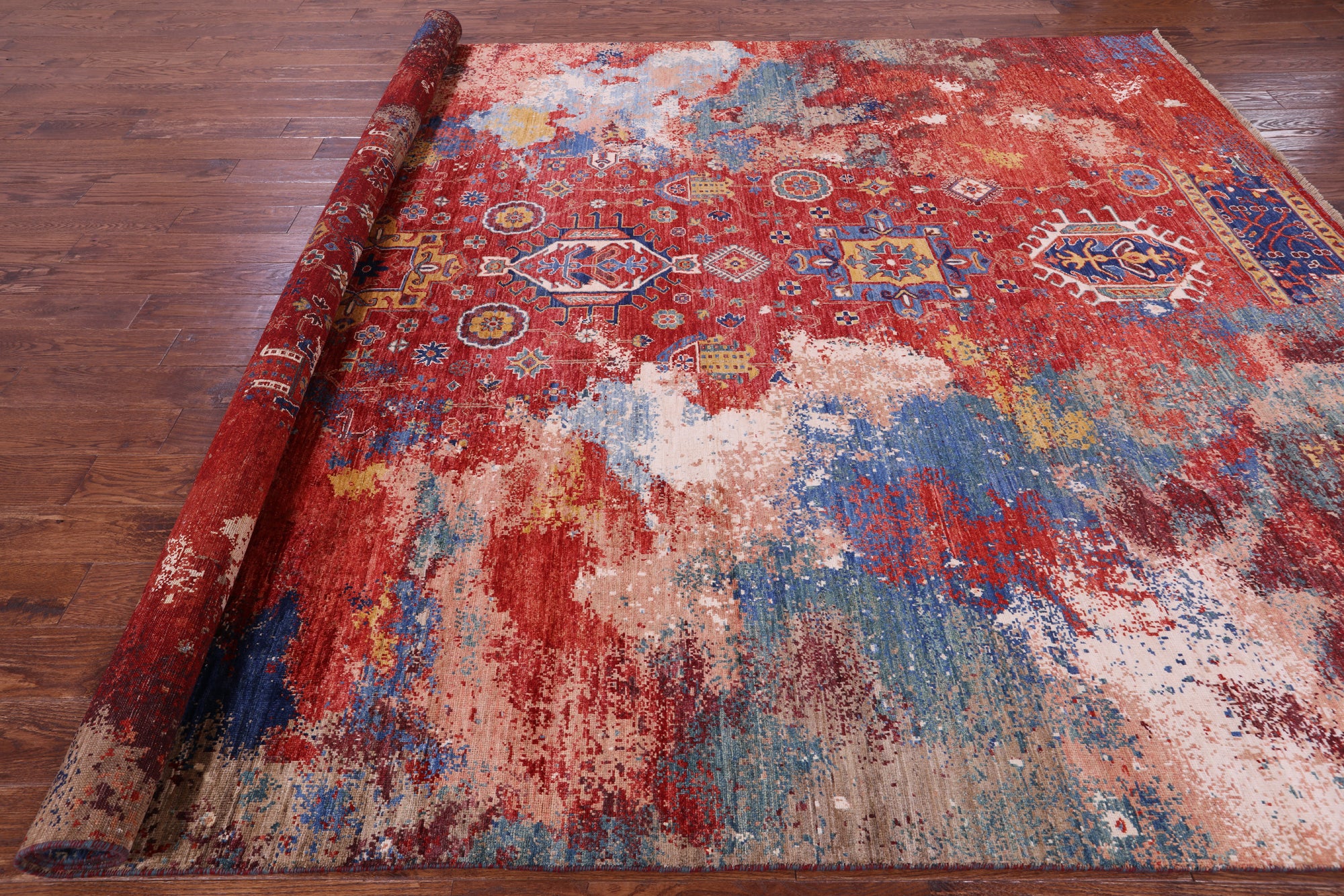 Persian Fine Serapi Handmade Wool Rug - 8' 10" X 12' 0" - Golden Nile