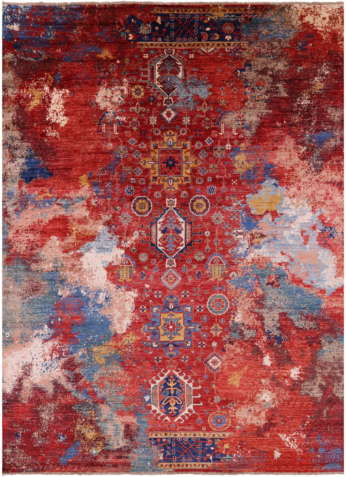 Persian Fine Serapi Handmade Wool Rug - 8' 10" X 12' 0" - Golden Nile