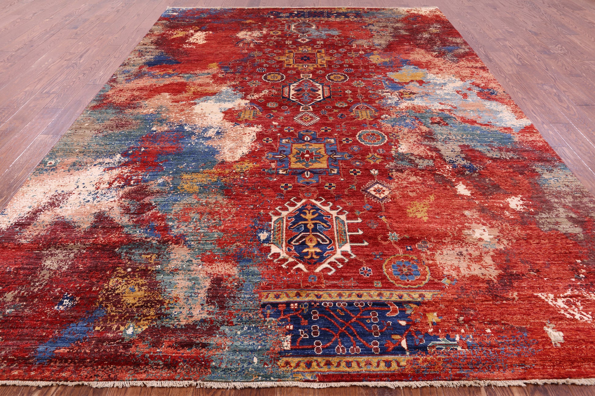 Persian Fine Serapi Handmade Wool Rug - 8' 10" X 12' 0" - Golden Nile