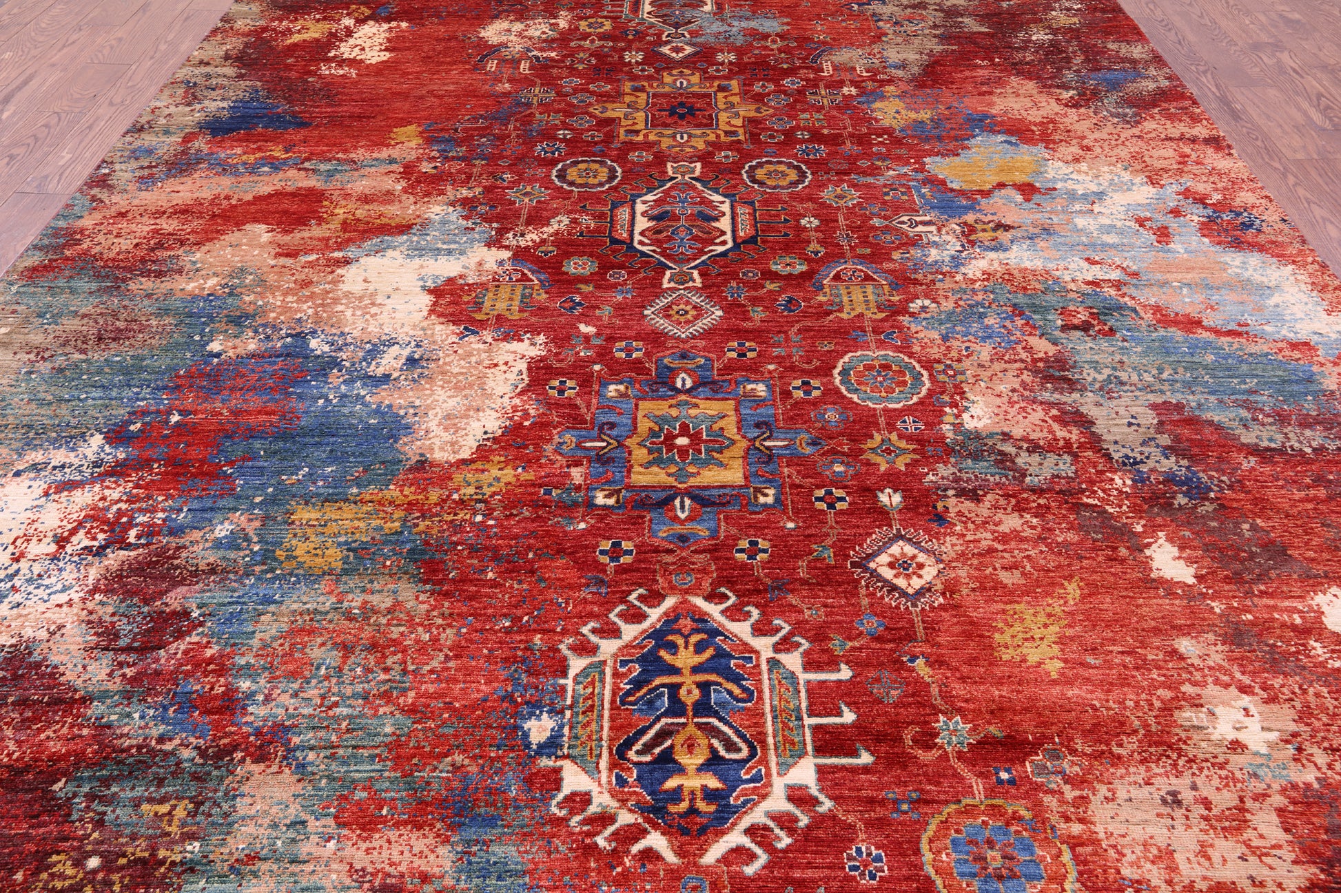 Persian Fine Serapi Handmade Wool Rug - 8' 10" X 12' 0" - Golden Nile