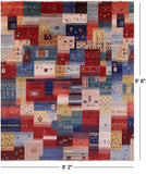 Tribal Persian Gabbeh Handmade Wool Rug - 8' 2" X 9' 8" - Golden Nile