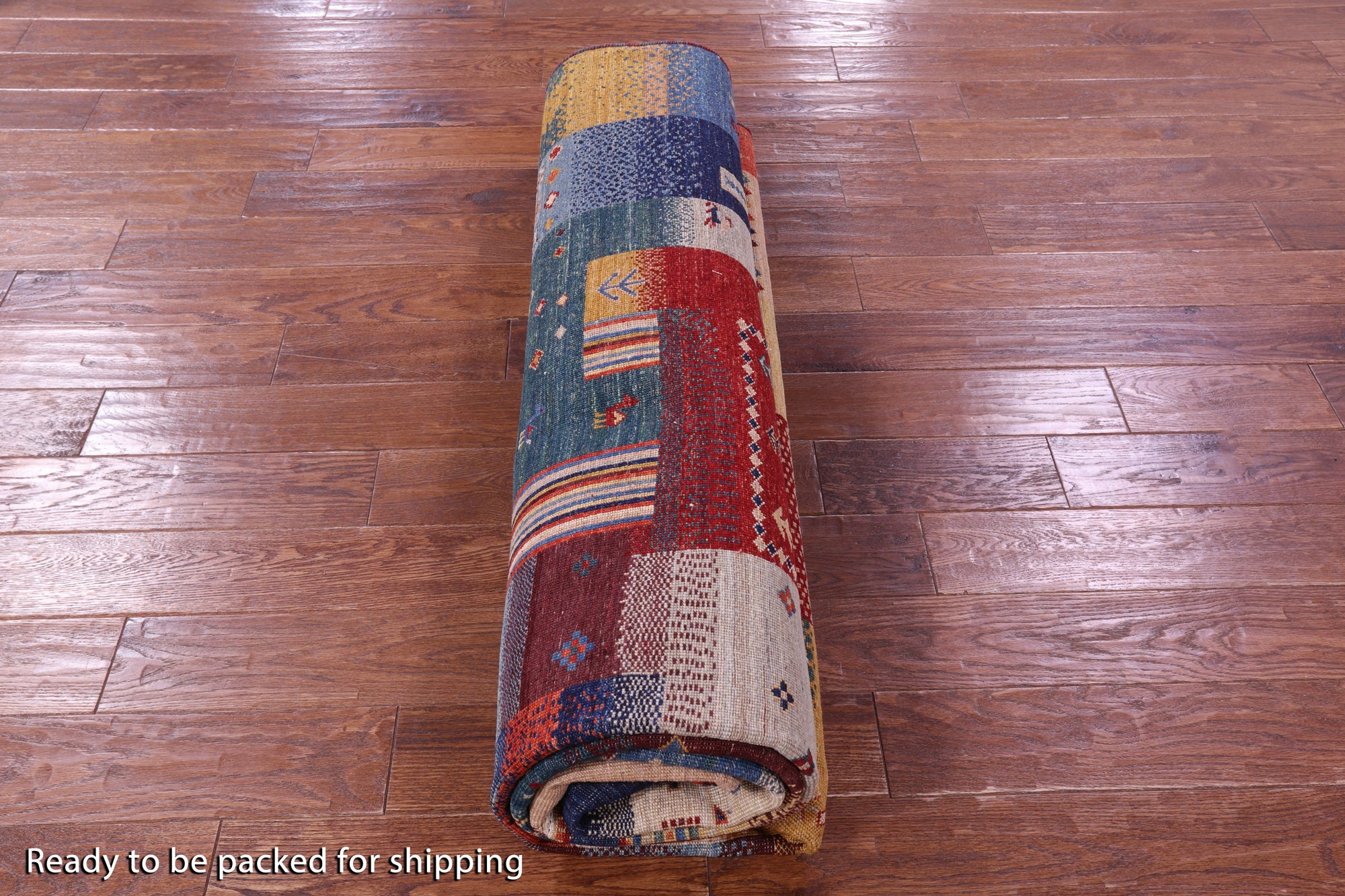 Tribal Persian Gabbeh Handmade Wool Rug - 8' 2" X 9' 8" - Golden Nile