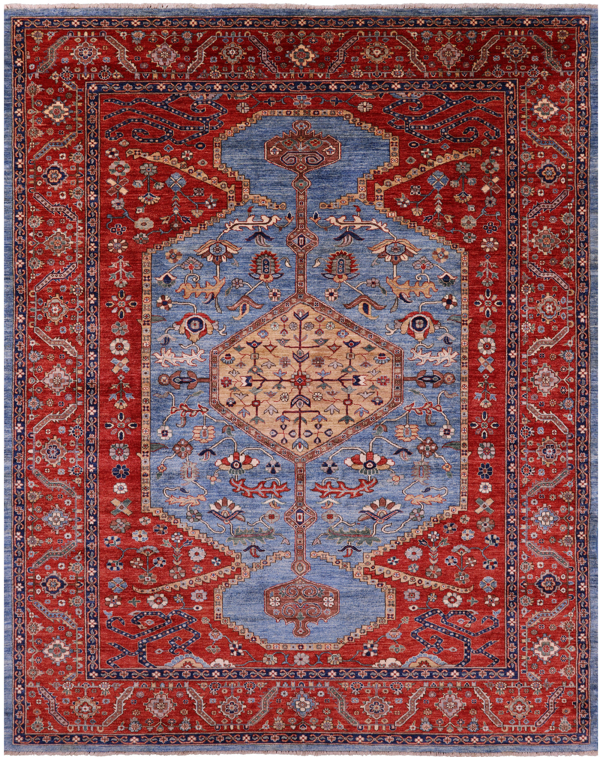 Persian Fine Serapi Hand Knotted Wool Rug - 8' 10" X 11' 6" - Golden Nile