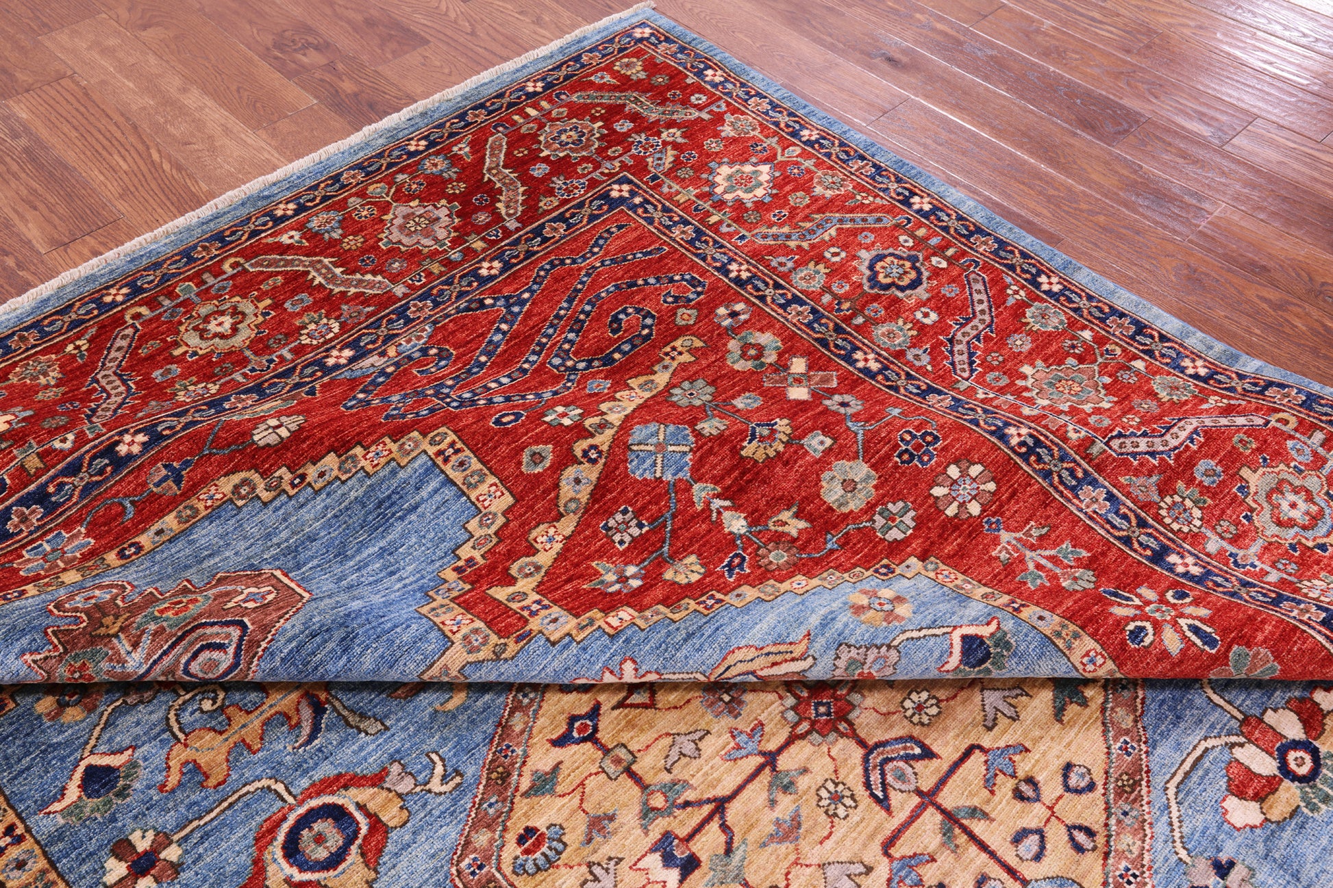 Persian Fine Serapi Hand Knotted Wool Rug - 8' 10" X 11' 6" - Golden Nile