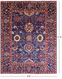 Blue Fine Serapi Hand Knotted Wool Rug - 9' 0" X 11' 9" - Golden Nile