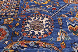 Blue Persian Fine Serapi Hand Knotted Wool Rug - 8' 5" X 12' 2" - Golden Nile
