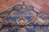Blue Persian Fine Serapi Hand Knotted Wool Rug - 8' 5" X 12' 2" - Golden Nile