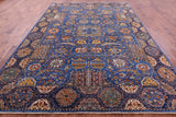 Blue Persian Fine Serapi Hand Knotted Wool Rug - 8' 5" X 12' 2" - Golden Nile