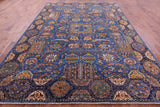 Blue Persian Fine Serapi Hand Knotted Wool Rug - 8' 5" X 12' 2" - Golden Nile