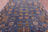 Blue Persian Fine Serapi Hand Knotted Wool Rug - 8' 5" X 12' 2" - Golden Nile