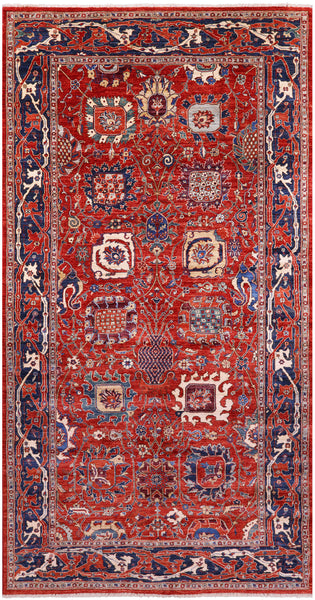 Persian Fine Serapi Hand Knotted Wool Rug - 6' 0" X 11' 6" - Golden Nile