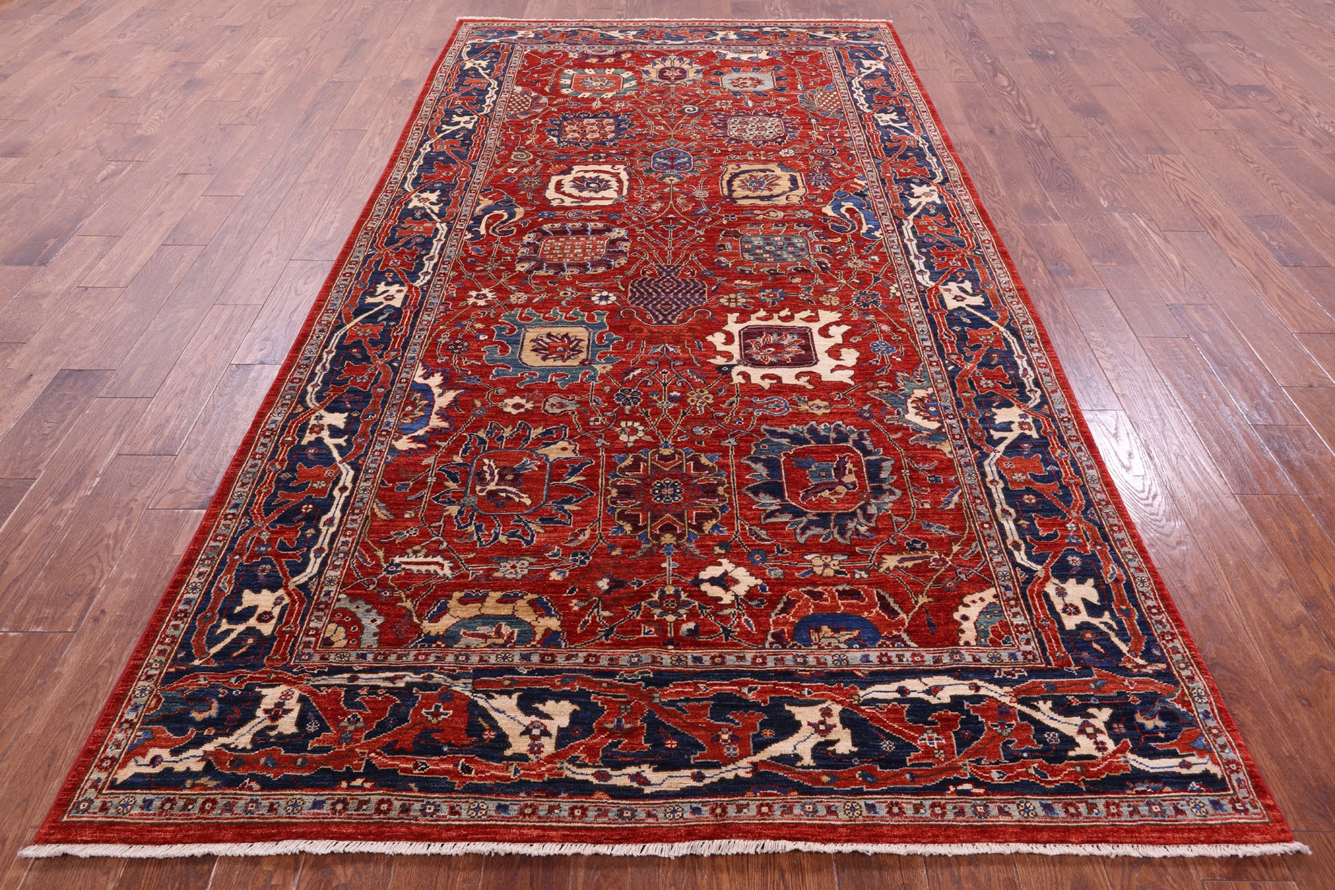 Persian Fine Serapi Hand Knotted Wool Rug - 6' 0" X 11' 6" - Golden Nile