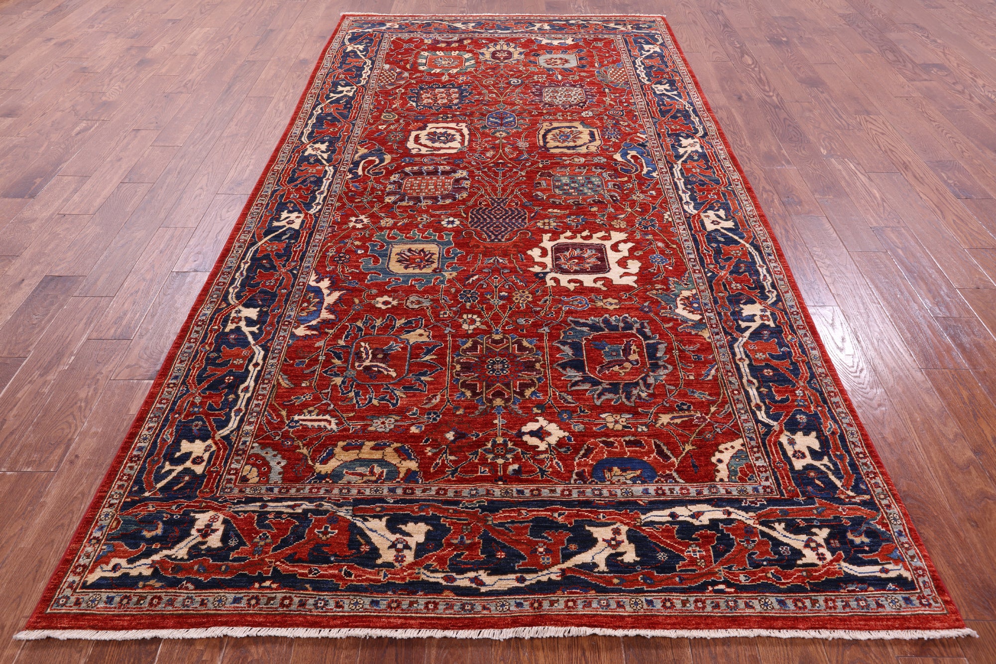 Persian Fine Serapi Hand Knotted Wool Rug - 6' 0" X 11' 6" - Golden Nile