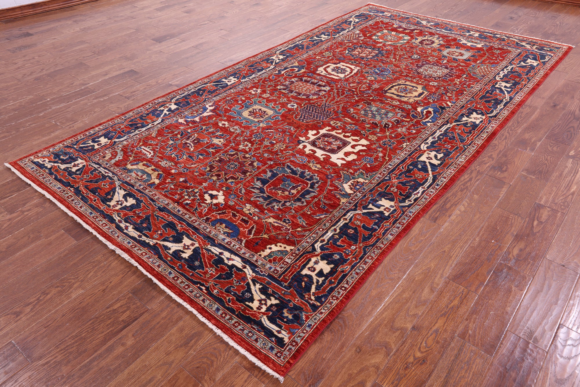 Persian Fine Serapi Hand Knotted Wool Rug - 6' 0" X 11' 6" - Golden Nile