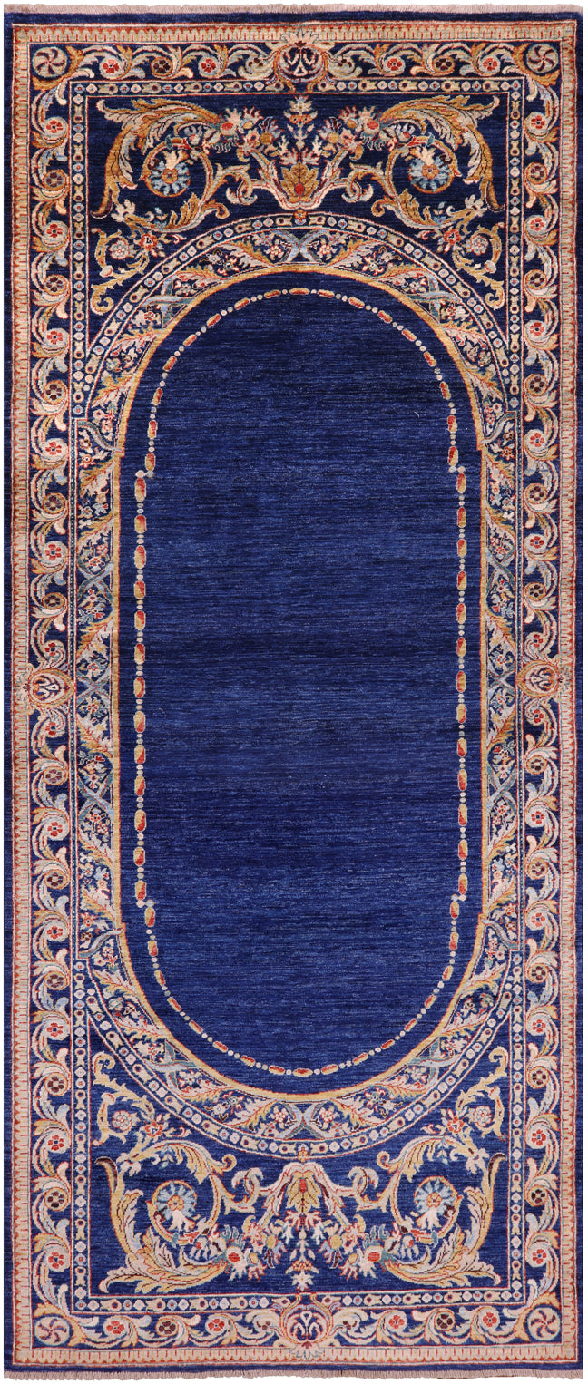 Contemporary Hand Knotted Wool Rug - 4' 9" X 11' 6" - Golden Nile