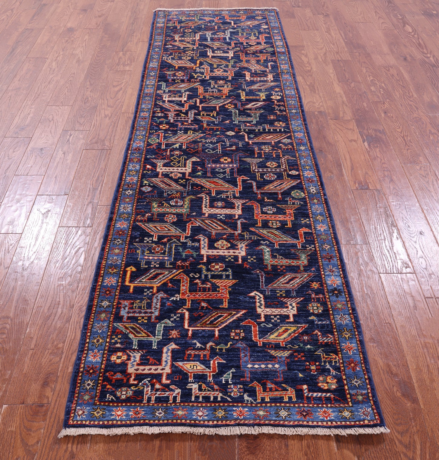 Persian Fine Serapi Hand Knotted Wool Runner Rug - 2' 9" X 9' 8" - Golden Nile