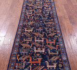 Persian Fine Serapi Hand Knotted Wool Runner Rug - 2' 9" X 9' 8" - Golden Nile