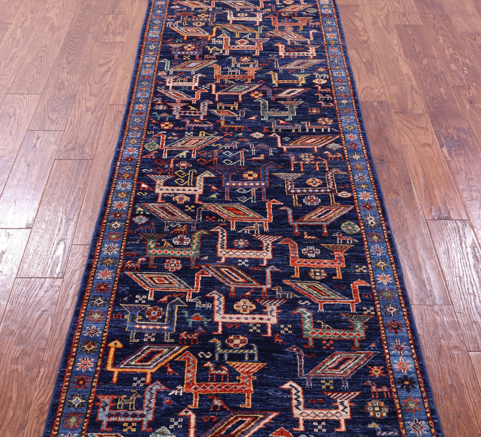 Persian Fine Serapi Hand Knotted Wool Runner Rug - 2' 9" X 9' 8" - Golden Nile