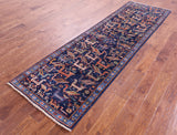 Persian Fine Serapi Hand Knotted Wool Runner Rug - 2' 9" X 9' 8" - Golden Nile