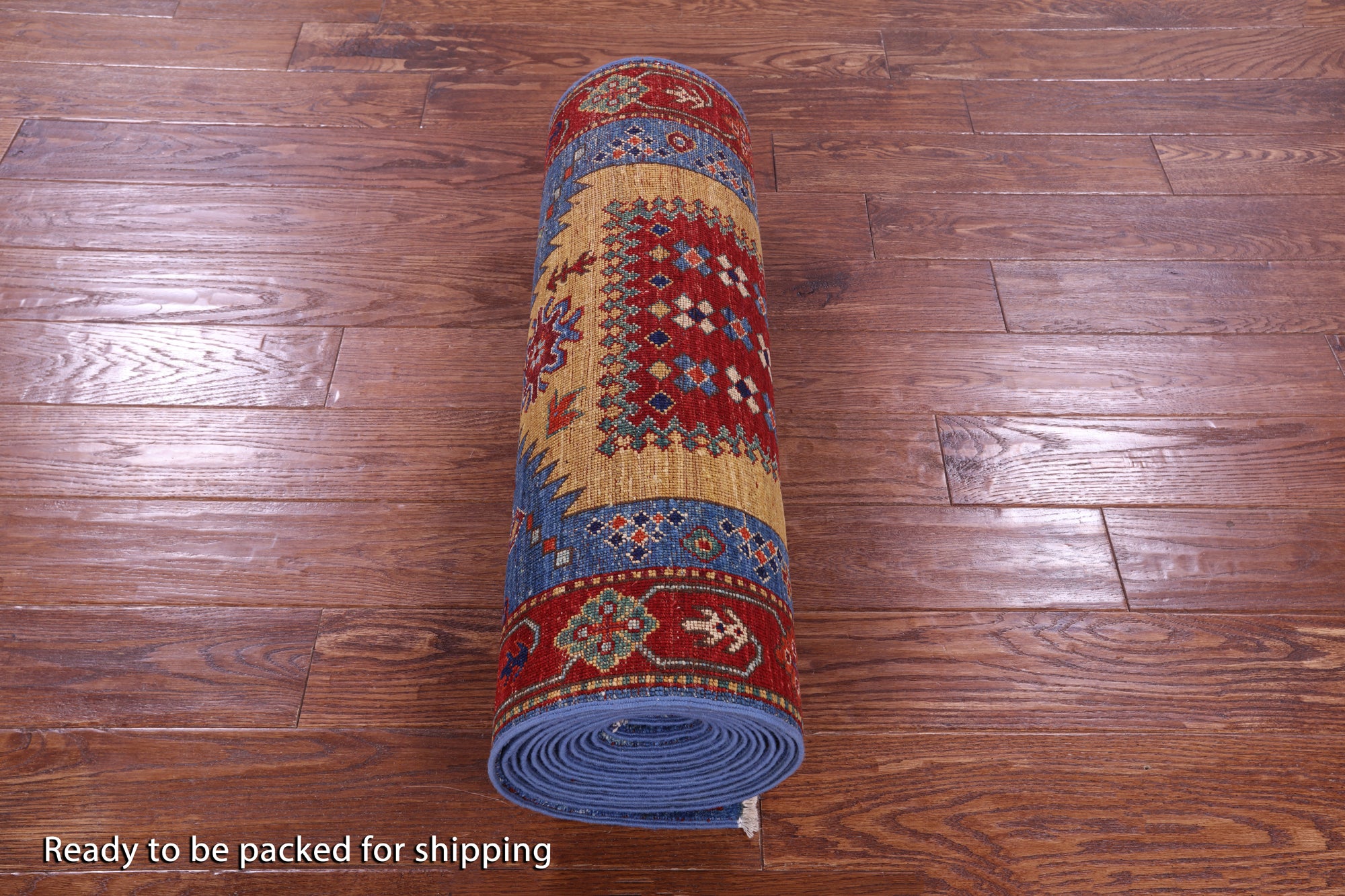 Blue Persian Fine Serapi Handmade Wool Runner Rug - 2' 7" X 19' 3" - Golden Nile