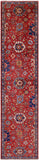 Red Persian Fine Serapi Hand Knotted Wool Runner Rug - 2' 9" X 11' 8" - Golden Nile