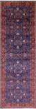 Blue Persian Fine Serapi Hand Knotted Wool Runner Rug - 3' 11" X 12' 0" - Golden Nile