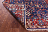 Blue Persian Fine Serapi Hand Knotted Wool Runner Rug - 3' 11" X 12' 0" - Golden Nile