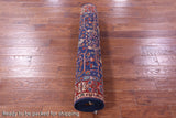 Blue Persian Fine Serapi Hand Knotted Wool Runner Rug - 3' 11" X 12' 0" - Golden Nile
