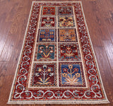 Garden Design Persian Handmade Wool Rug - 2' 11" X 5' 10" - Golden Nile