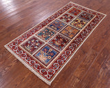 Garden Design Persian Handmade Wool Rug - 2' 11" X 5' 10" - Golden Nile