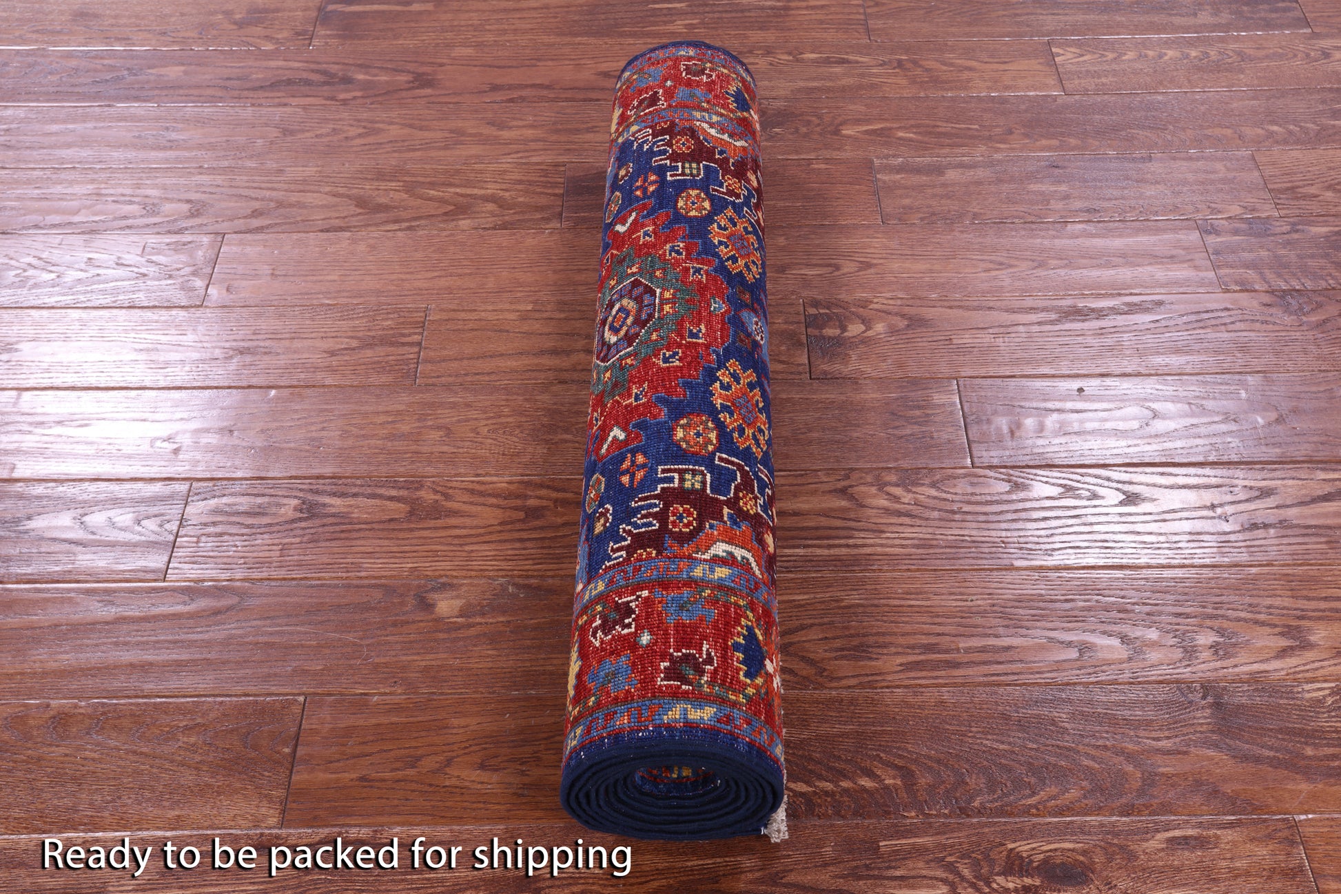 Blue Persian Fine Serapi Handmade Wool Runner Rug - 3' 0" X 9' 10" - Golden Nile