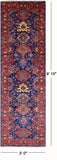 Blue Persian Fine Serapi Handmade Wool Runner Rug - 3' 0" X 9' 10" - Golden Nile