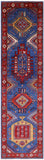 Blue Persian Fine Serapi Hand Knotted Wool Runner Rug - 2' 7" X 9' 8" - Golden Nile