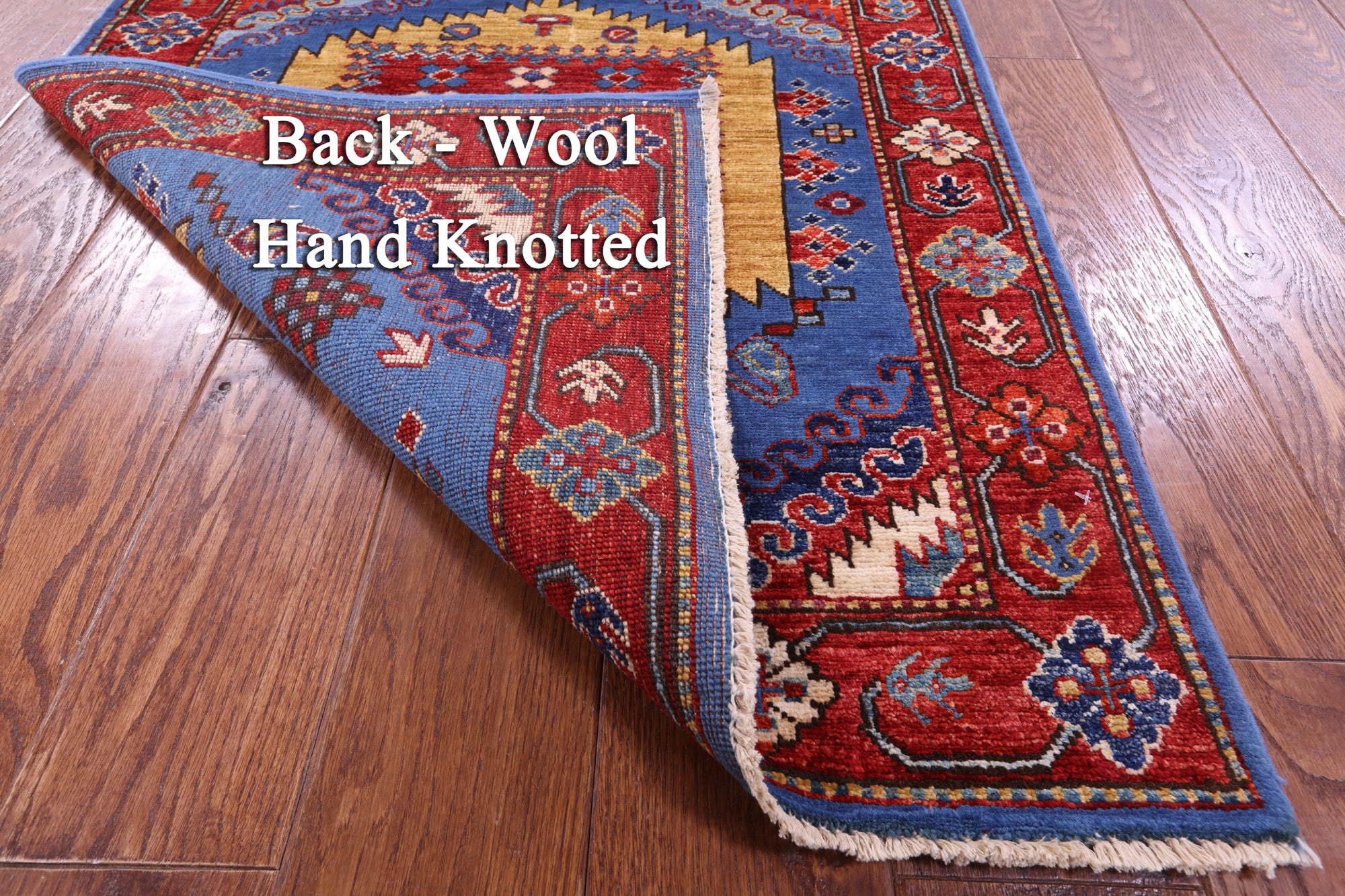Blue Persian Fine Serapi Hand Knotted Wool Runner Rug - 2' 7" X 9' 8" - Golden Nile