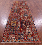 Persian Fine Serapi Hand Knotted Wool Runner Rug - 3' 11" X 12' 2" - Golden Nile