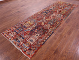 Persian Fine Serapi Hand Knotted Wool Runner Rug - 3' 11" X 12' 2" - Golden Nile