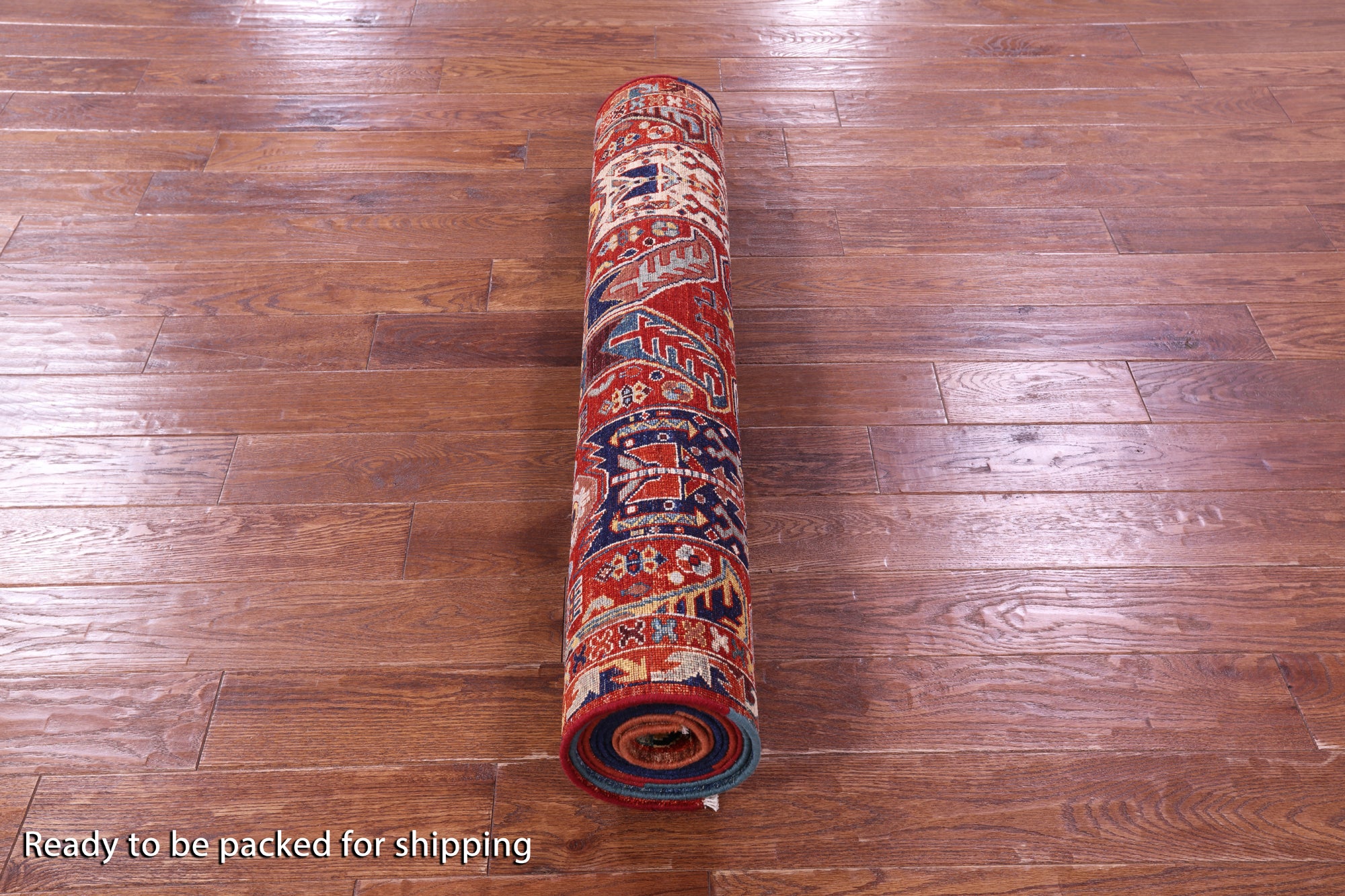 Persian Fine Serapi Hand Knotted Wool Runner Rug - 3' 11" X 12' 2" - Golden Nile