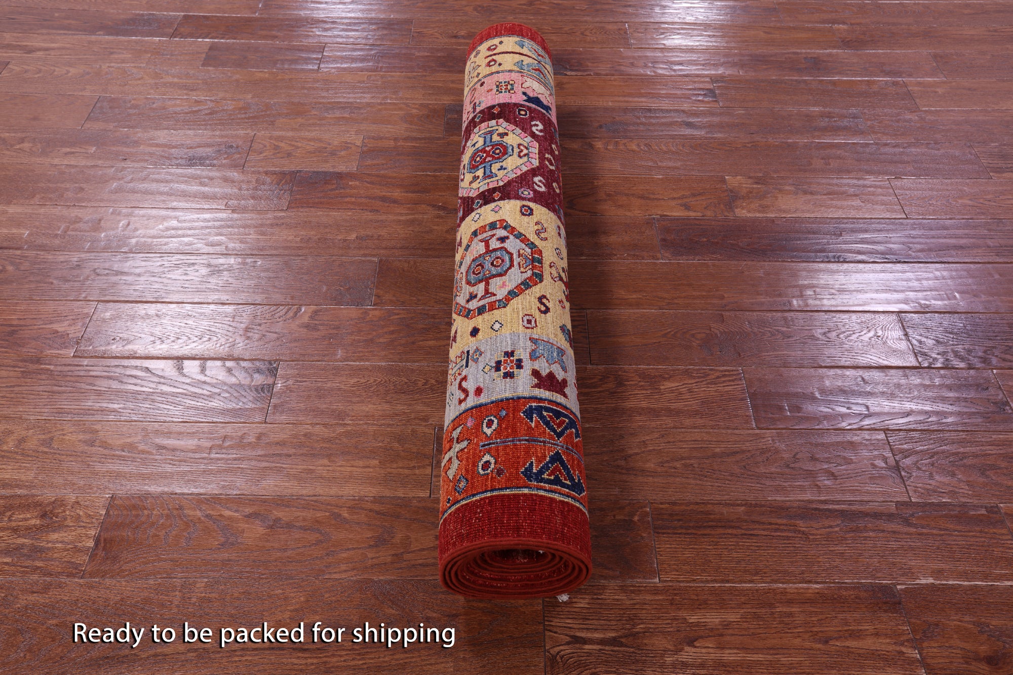 Persian Fine Serapi Hand Knotted Wool Runner Rug - 3' 11" X 10' 1" - Golden Nile