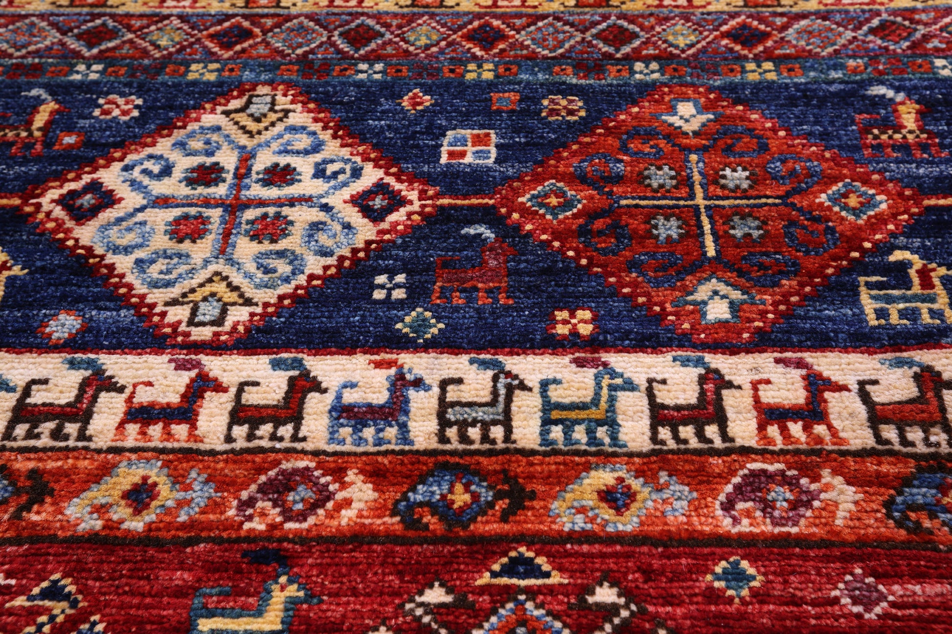 Tribal Persian Gabbeh Hand Knotted Wool Runner Rug - 4' 1" X 17' 9" - Golden Nile
