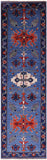 Blue Persian Fine Serapi Hand Knotted Wool Runner Rug - 2' 9" X 9' 8" - Golden Nile