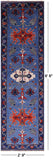 Blue Persian Fine Serapi Hand Knotted Wool Runner Rug - 2' 9" X 9' 8" - Golden Nile