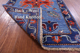 Blue Persian Fine Serapi Hand Knotted Wool Runner Rug - 2' 9" X 9' 8" - Golden Nile