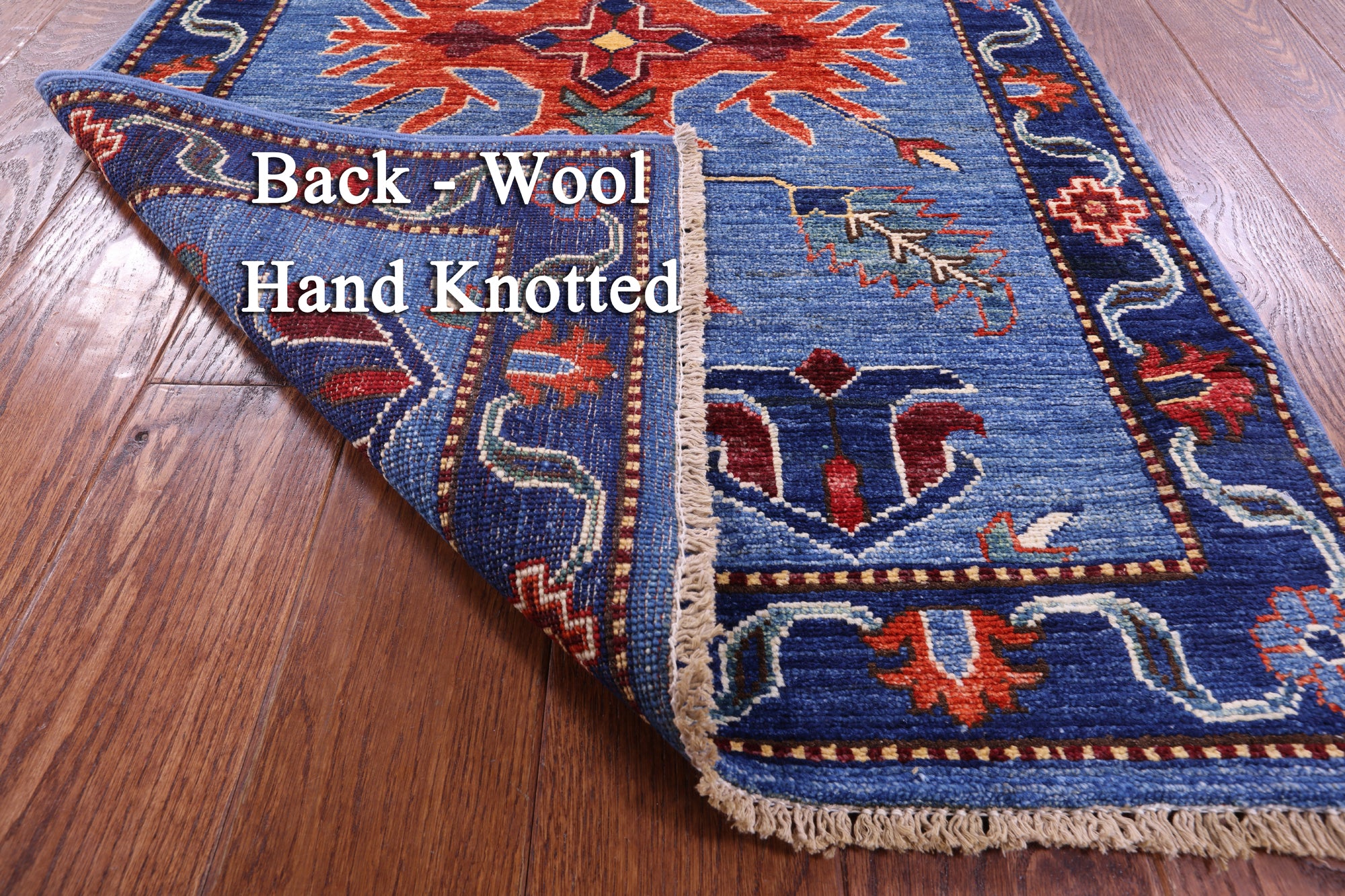Blue Persian Fine Serapi Hand Knotted Wool Runner Rug - 2' 9" X 9' 8" - Golden Nile