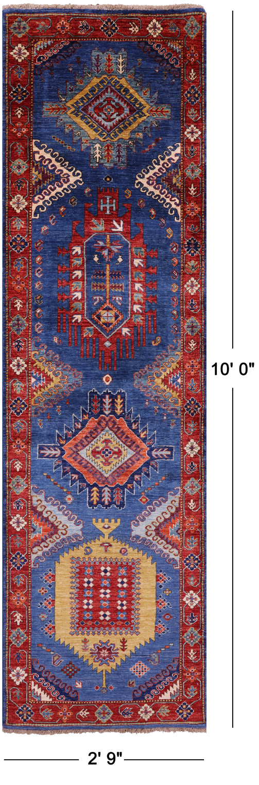 Persian Fine Serapi Handmade Wool Runner Rug - 2' 9" X 10' 0" - Golden Nile