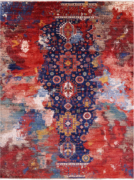 Persian Fine Serapi Hand Knotted Wool Rug - 9' 0" X 11' 10" - Golden Nile