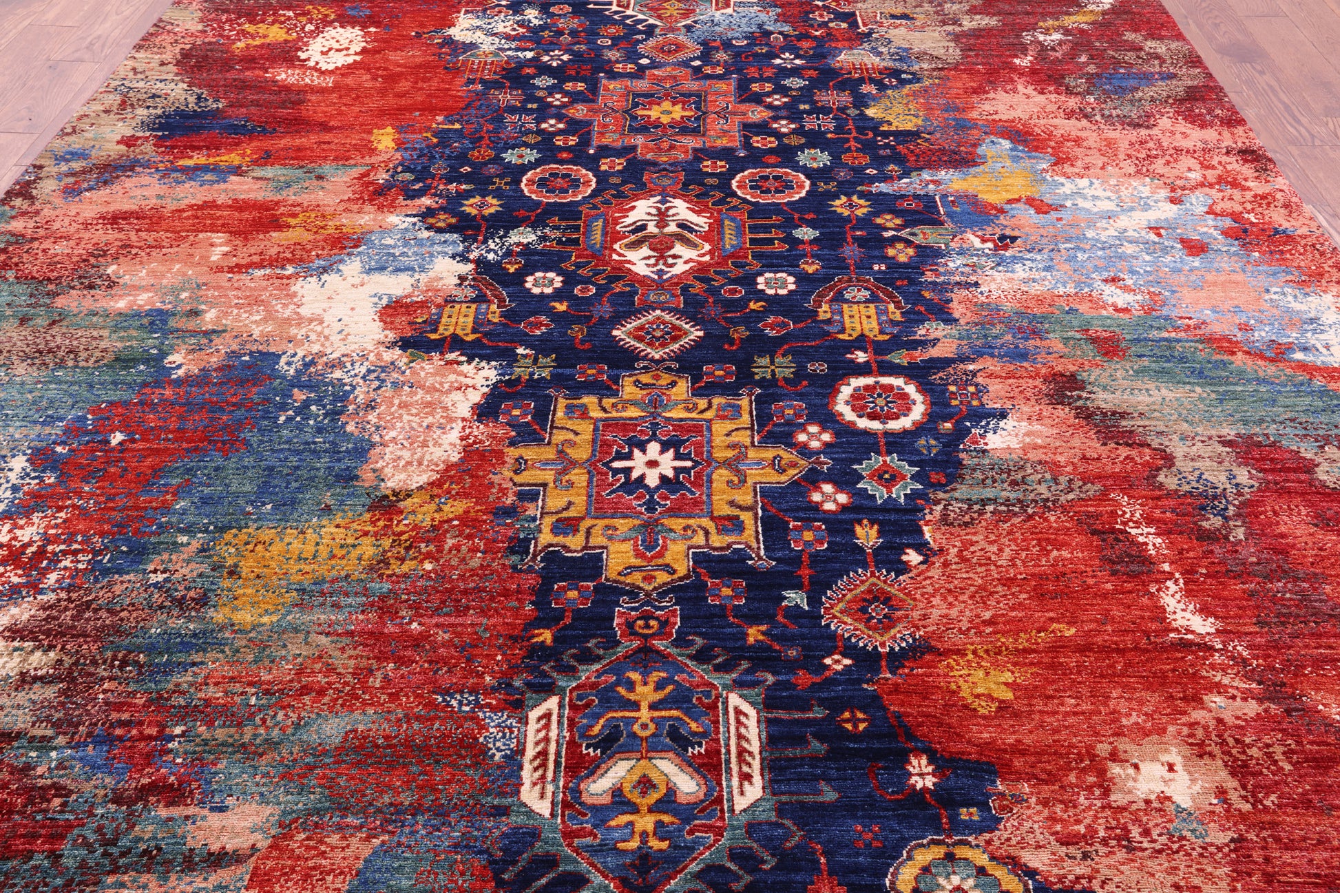 Persian Fine Serapi Hand Knotted Wool Rug - 9' 0" X 11' 10" - Golden Nile