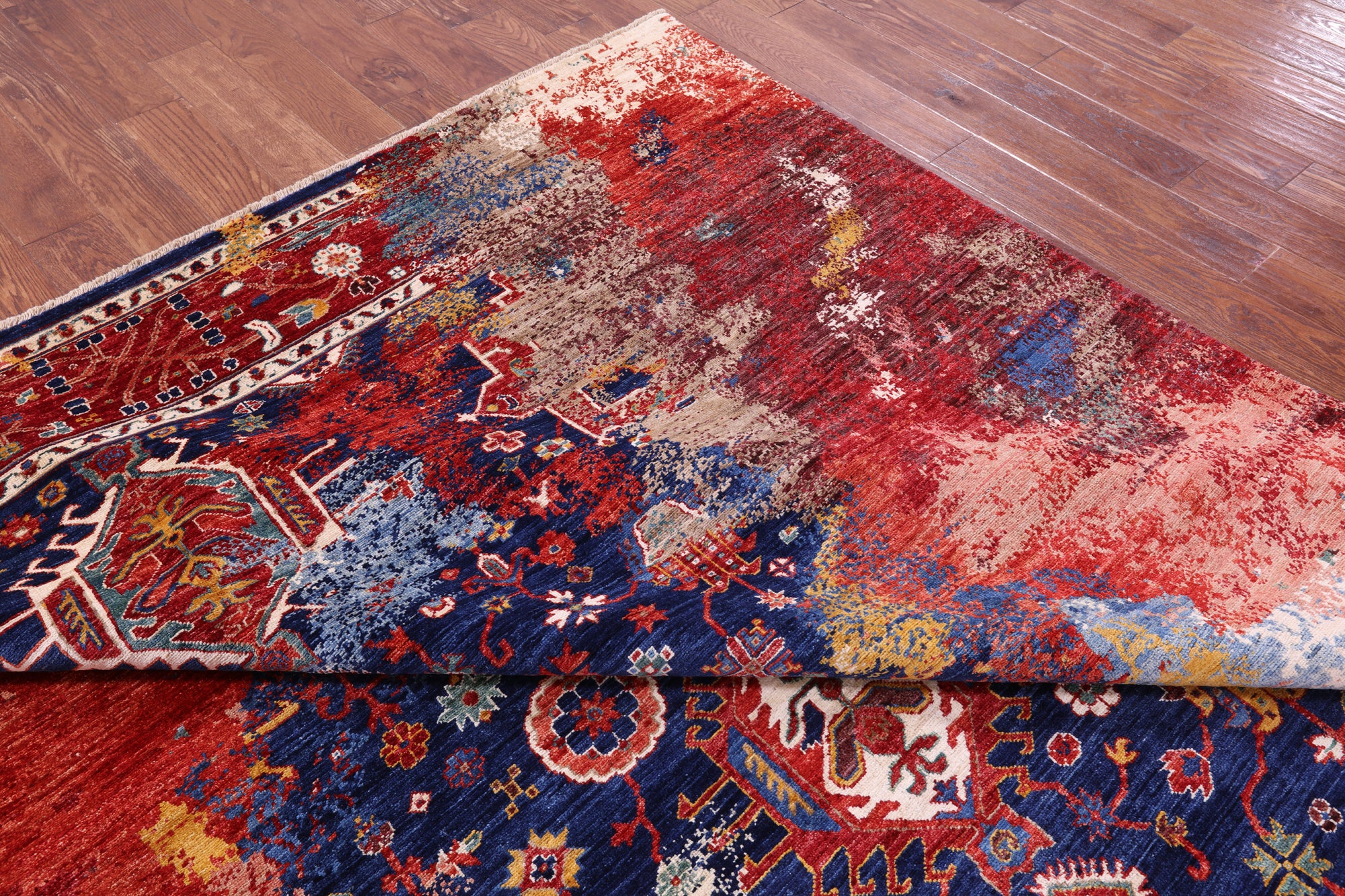 Persian Fine Serapi Hand Knotted Wool Rug - 9' 0" X 11' 10" - Golden Nile
