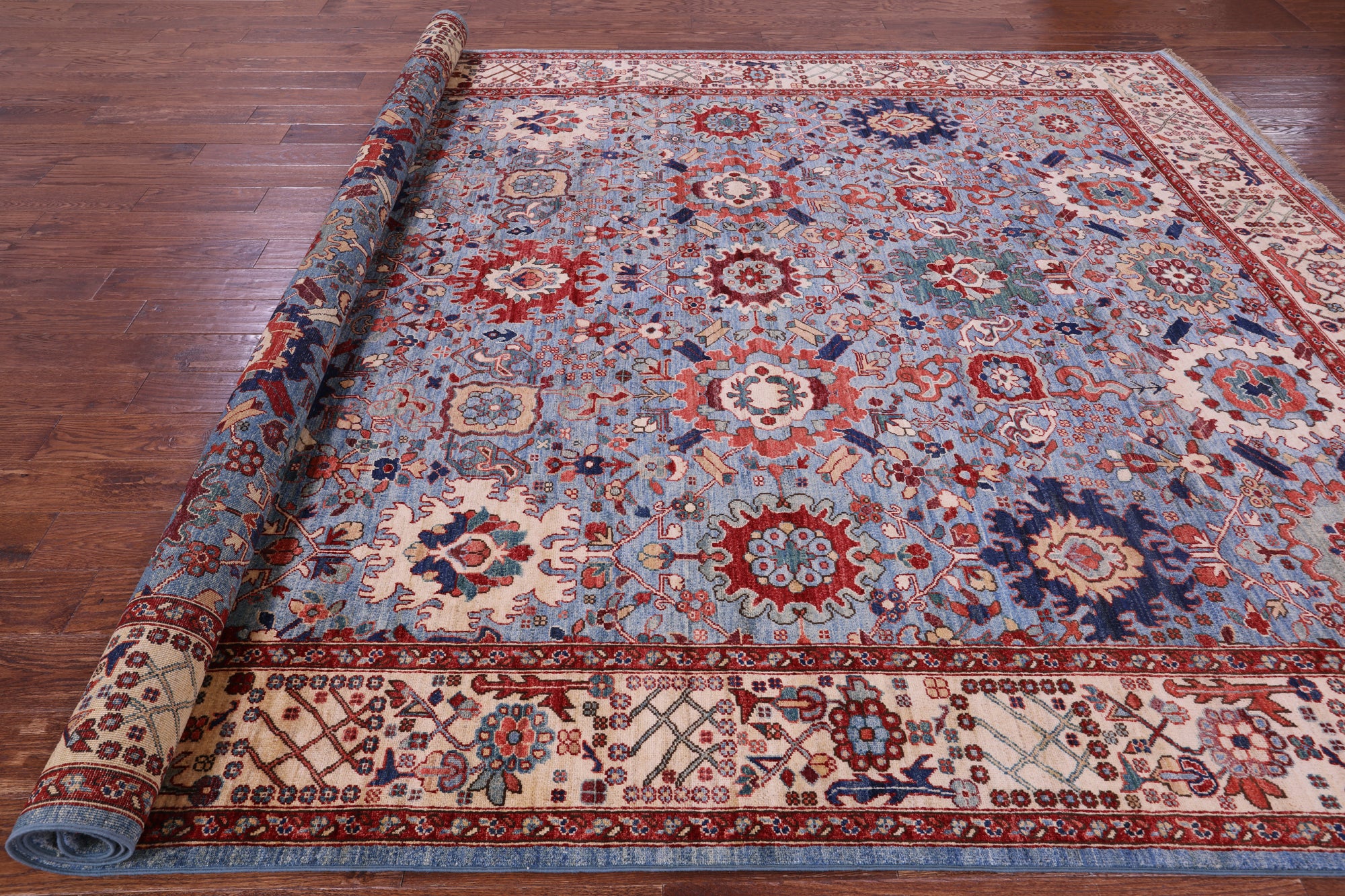 Persian Fine Serapi Handmade Wool Rug - 8' 11" X 11' 11" - Golden Nile
