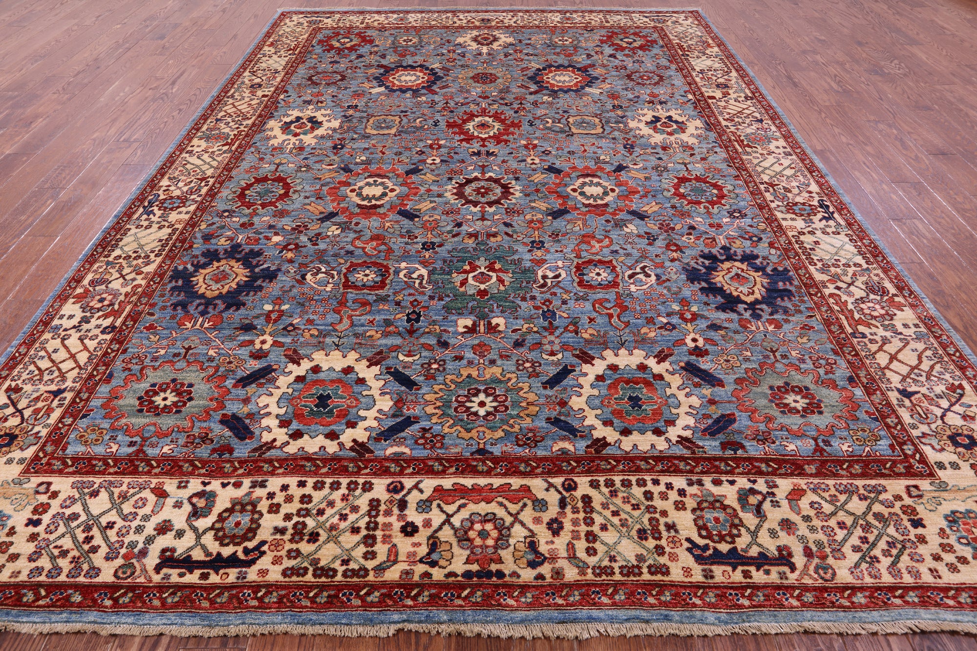 Persian Fine Serapi Handmade Wool Rug - 8' 11" X 11' 11" - Golden Nile